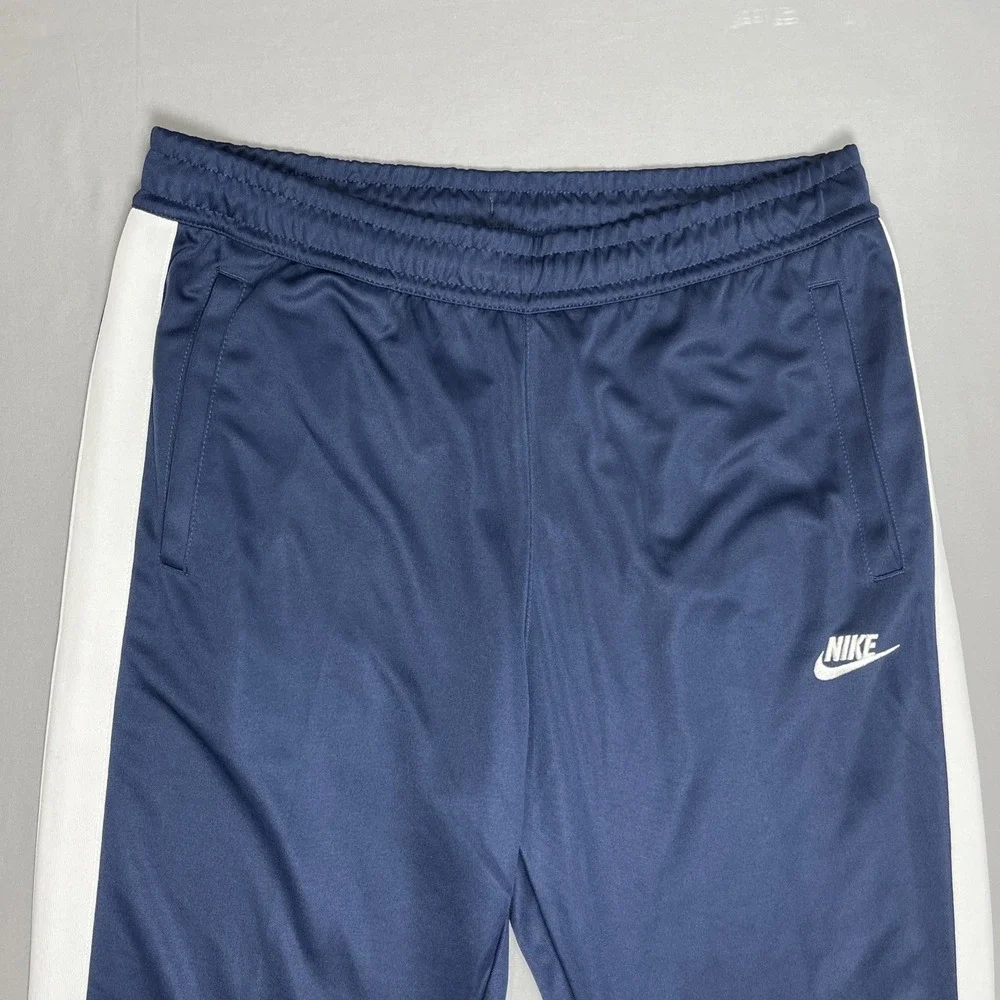 ⁠Nike Sportswear Men's Large Blue Straight Leg Ankle Zip Casual Outdoor Pants⁠